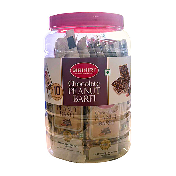 Healthy Chocolate Peanut Barfi i with jaggery (Rs 10 each) - Jar of 30 Pieces