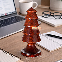 Red Padauk Wooden Christmas Tree Showpiece Home Decor