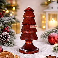 Red Padauk Wooden Christmas Tree Showpiece Home Decor