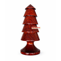 Red Padauk Wooden Christmas Tree Showpiece Home Decor