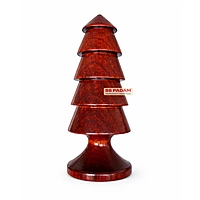 Red Padauk Wooden Christmas Tree Showpiece Home Decor