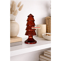 Red Padauk Wooden Christmas Tree Showpiece Home Decor