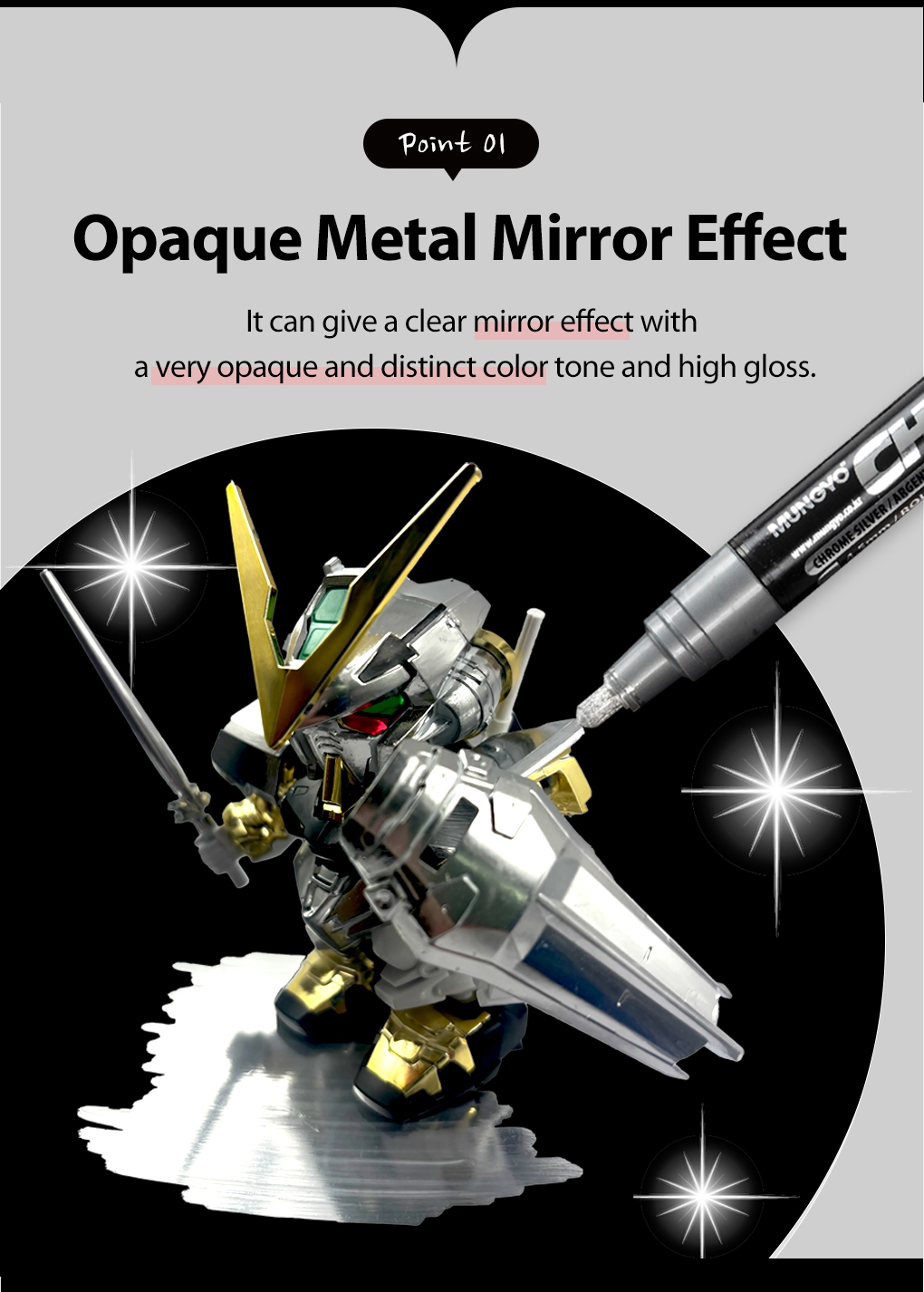 Mungyo Chrome Marker-4.5 mm Round Nib