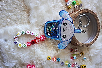 CINNAMAROLL KAWAII SHAKER KEYCHAIN CINNAMAROLL KAWAII SHAKER KEYCHAIN