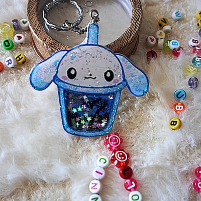 CINNAMAROLL KAWAII SHAKER KEYCHAIN CINNAMAROLL KAWAII SHAKER KEYCHAIN