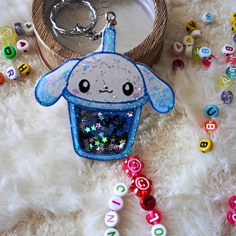 CINNAMAROLL KAWAII SHAKER KEYCHAIN CINNAMAROLL KAWAII SHAKER KEYCHAIN