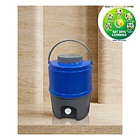 Cool Jug | 15 Litre Plastic Water Dispenser | Blue with Grey, Orange & Green