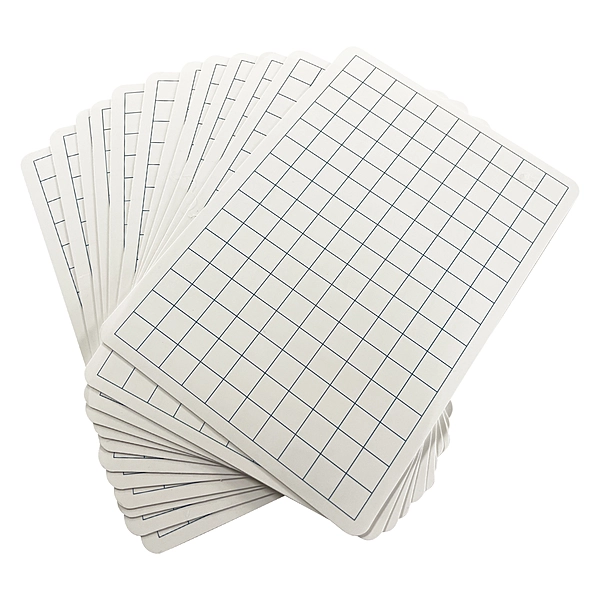 Pack of 12 Square Grid A4 Drywipe Whiteboards
