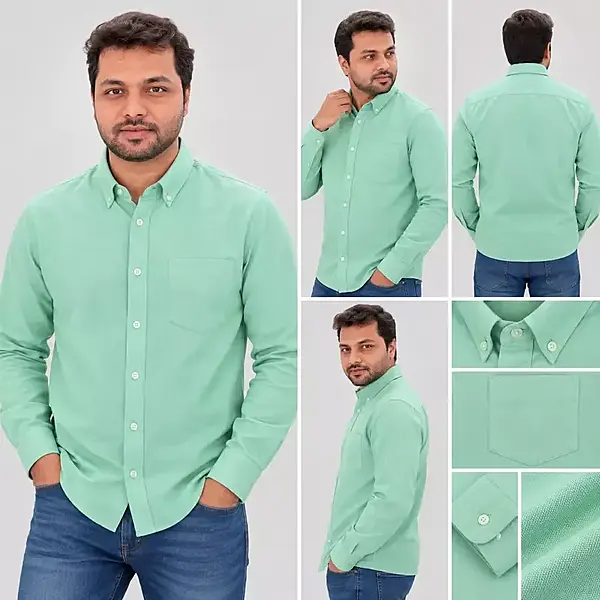 Fresh Mint Green Oxford Full-Sleeve Shirt