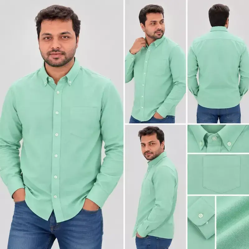 Fresh Mint Green Oxford Full-Sleeve Shirt