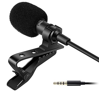Clip-On Lapel Collar Mic – Dynamic 3.5mm Microphone for Clear Voice Recording – Ideal for YouTube, Interviews and Vlogging –Universal Compatibility with Smartphones, PCs, & Laptops