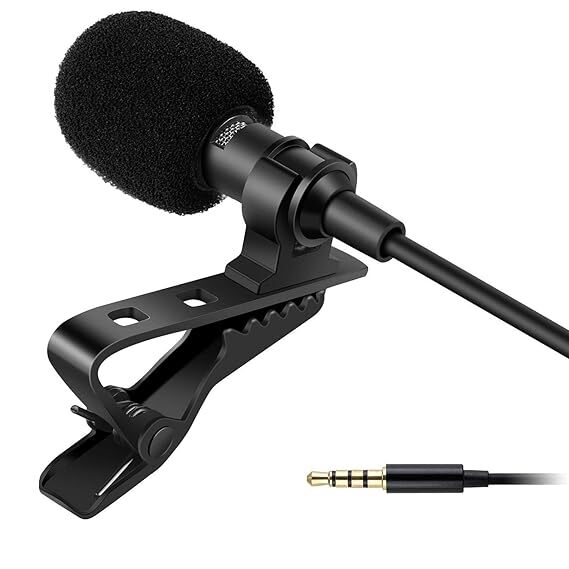 Clip-On Lapel Collar Mic – Dynamic 3.5mm Microphone for Clear Voice Recording – Ideal for YouTube, Interviews and Vlogging –Universal Compatibility with Smartphones, PCs, & Laptops