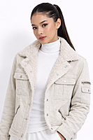 Sherpa-Lined Cropped Jacket