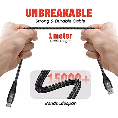 CABLE EVM TYPE-C BRAIDED 25W (CM-012)