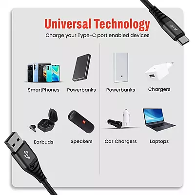 CABLE EVM TYPE-C BRAIDED 25W (CM-012)