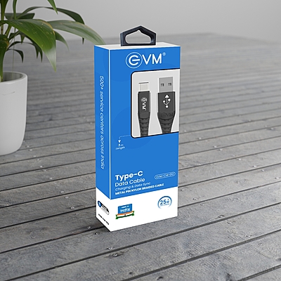 CABLE EVM TYPE-C BRAIDED 25W (CM-012)
