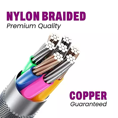 CABLE EVM LIGHTNING BRAIDED WHITE 12W (CM-013)