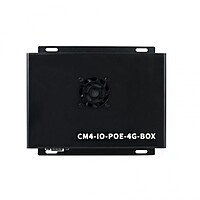 Industrial IoT Mini-Computer Based on Raspberry Pi Compute Module 4 (NOT Included), PoE, Metal Case, Cooling Fan, With SIM7600G-H-M.2 4G Module