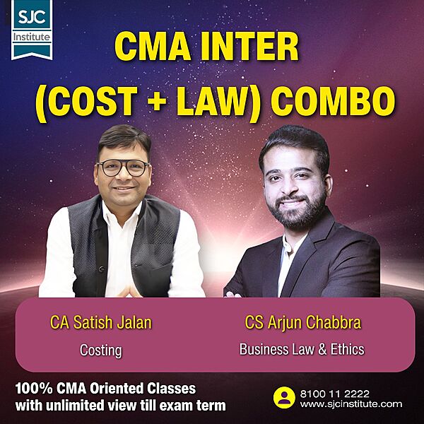 CMA Inter Group 1 Combo (COST + LAW) By CA Satish Jalan,CS Arjun Chabbra CMA Inter Group 1 Combo (COST + LAW) By CA Satish Jalan,CS Arjun Chabbra