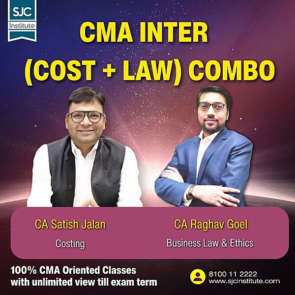 CMA Inter Group 1 Combo (COST + LAW) By CA Satish Jalan,CA Raghav Goel