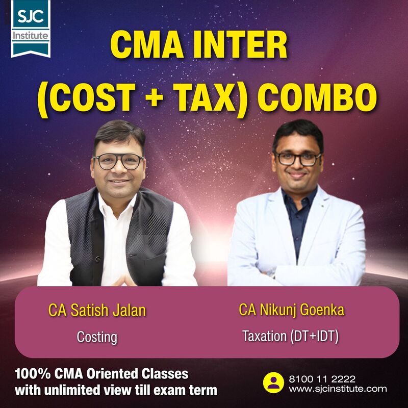 CMA Inter Group 1 Combo (COST + TAX) By CA Satish Jalan,CA Nikunj Goenka