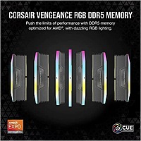 Corsair Vengeance RGB Grey 16GB DDR5 6000MHz CL36 Desktop RAM – UDIMM | RGB Lighting