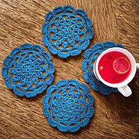 Mandala Coaster Teal Blue