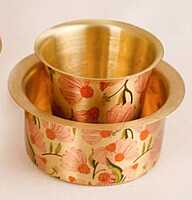 Brass Printed Coffee Dabra set Brass Printed Coffee Dabra set