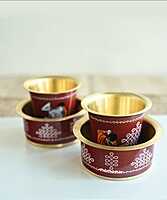 Brass Printed Coffee Dabra set Brass Printed Coffee Dabra set