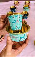 Brass Printed Coffee Dabra set Brass Printed Coffee Dabra set