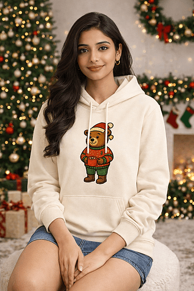 Unisex Off White Coffee Graphic Printed All-Weather Hoodie