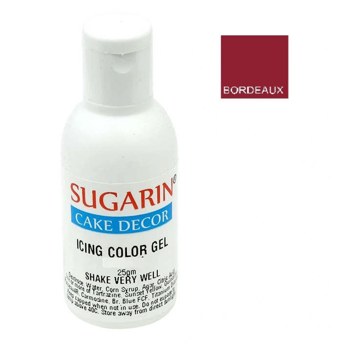 Sugarin bordeaux icing gel color