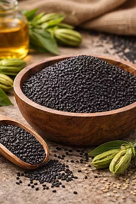 Cold pressed sesame oil natural pour and consistency