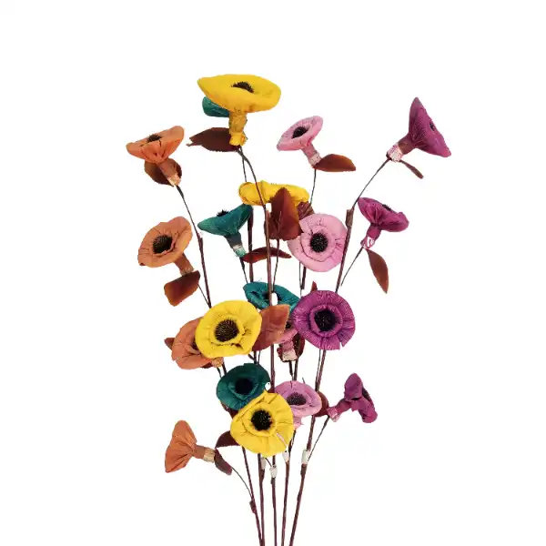 Colorful dried corn rose stick for vibrant home décor, floral crafts, and sustainable styling