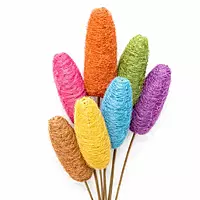 Colorful loofah dry flowers sticks in vibrant shades for vase decor and boho styling by leafndeor