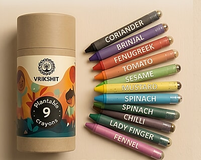 Plantable Crayons - Set of 9 | Stationary Kit | Set of 9 Crayons | Eco Friendly | Plantable Crayons Plantable Crayons - Set of 9 | Stationary Kit | Set of 9 Crayons | Eco Friendly | Plantable Crayons