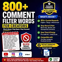 800+ Comment Filter Words for YouTube, Instagram & Facebook Creators