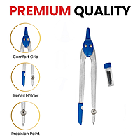Janrax Metal Adjustable Safety Slide Lead Compass with Refillable Leads
