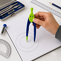 Janrax Plastic Adjustable Lead Compass with Refillable Leads