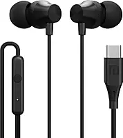 Portronics Conch Beat C – Type-C Wired Earphones | Sleek Black Design, High-Quality Sound & Hands-Free Mic