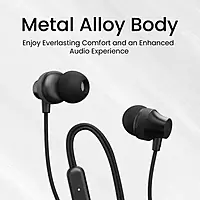 Portronics Conch Beat C – Type-C Wired Earphones | Sleek Black Design, High-Quality Sound & Hands-Free Mic