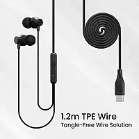 Portronics Conch Beat C – Type-C Wired Earphones | Sleek Black Design, High-Quality Sound & Hands-Free Mic