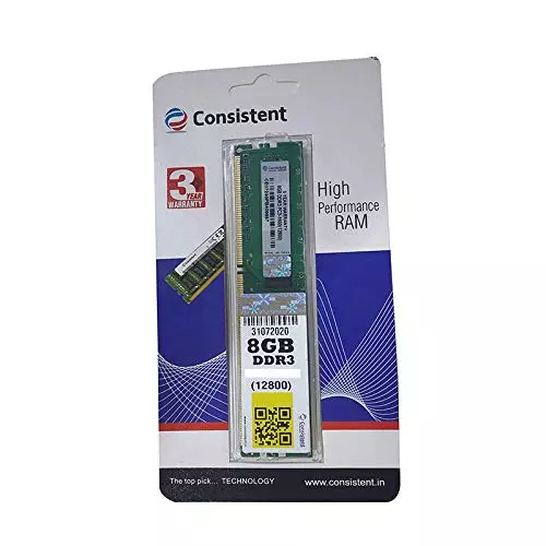 Consistent 1600 DDR3 8 GB (Single Channel) PC Dasktop
