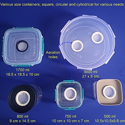 Insect Rearing Container – 1.7L Square PP Box with Aeration Hole