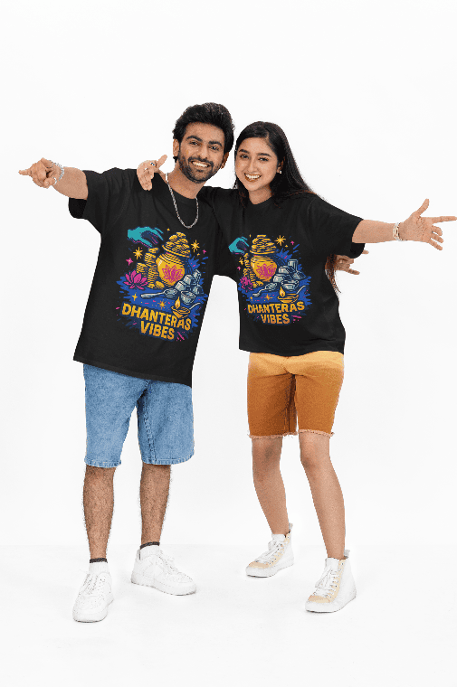 Dhanteras Vibes Black oversized Tshirt