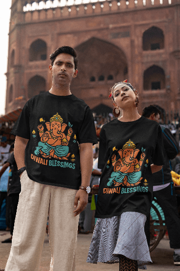 Ganesha's Diwali blessings Oversized Tshirt