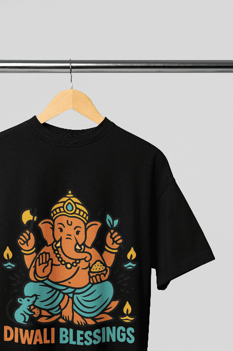 Ganesha's Diwali blessings Oversized Tshirt