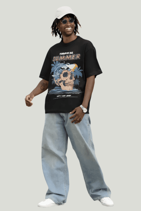 Get Surfing Black oversized t-shirt