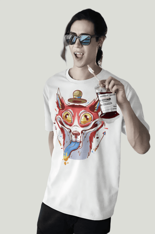 The mad Wolf white oversized t-shirt