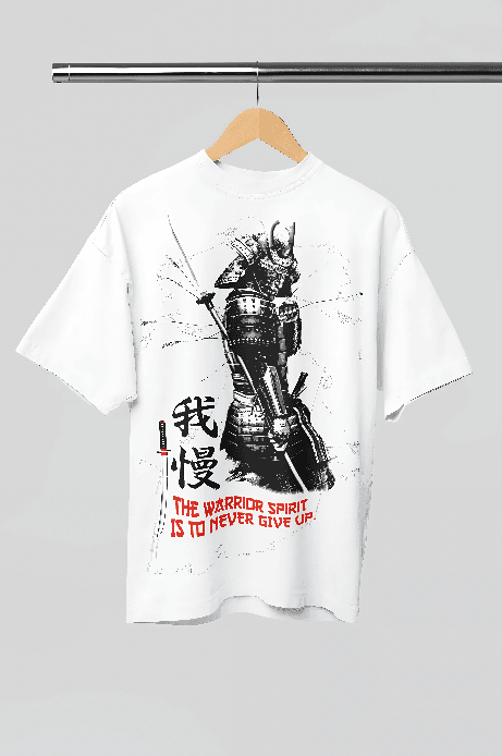 Warrior spirit white oversized t-shirt